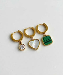Stainless Steel 3-Piece Square Earrings