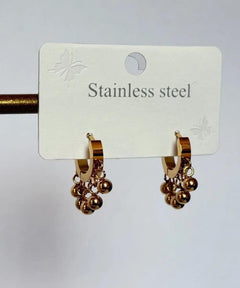 Stainless Steel 2-Piece Minimal Dangle Ball Earrings