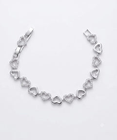 Stainless Steel Heart CZ Bracelet