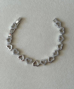 Stainless Steel Heart CZ Bracelet