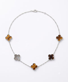Stainless Steel Amber Clover Necklace