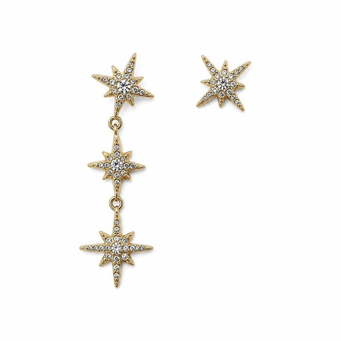 Stainless Steel Dangle North Star Earrings