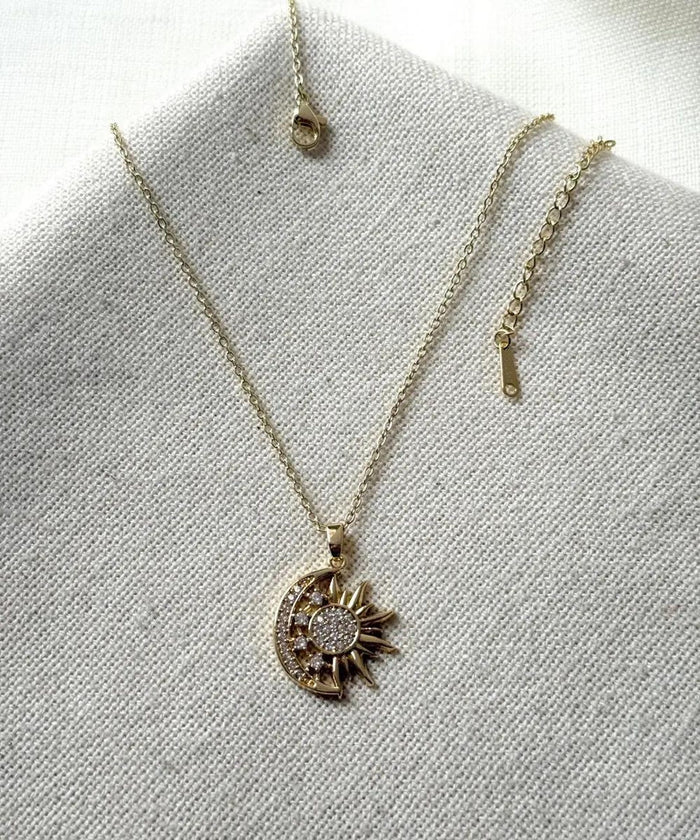 Stainless Steel Stone Antique Sun Necklace
