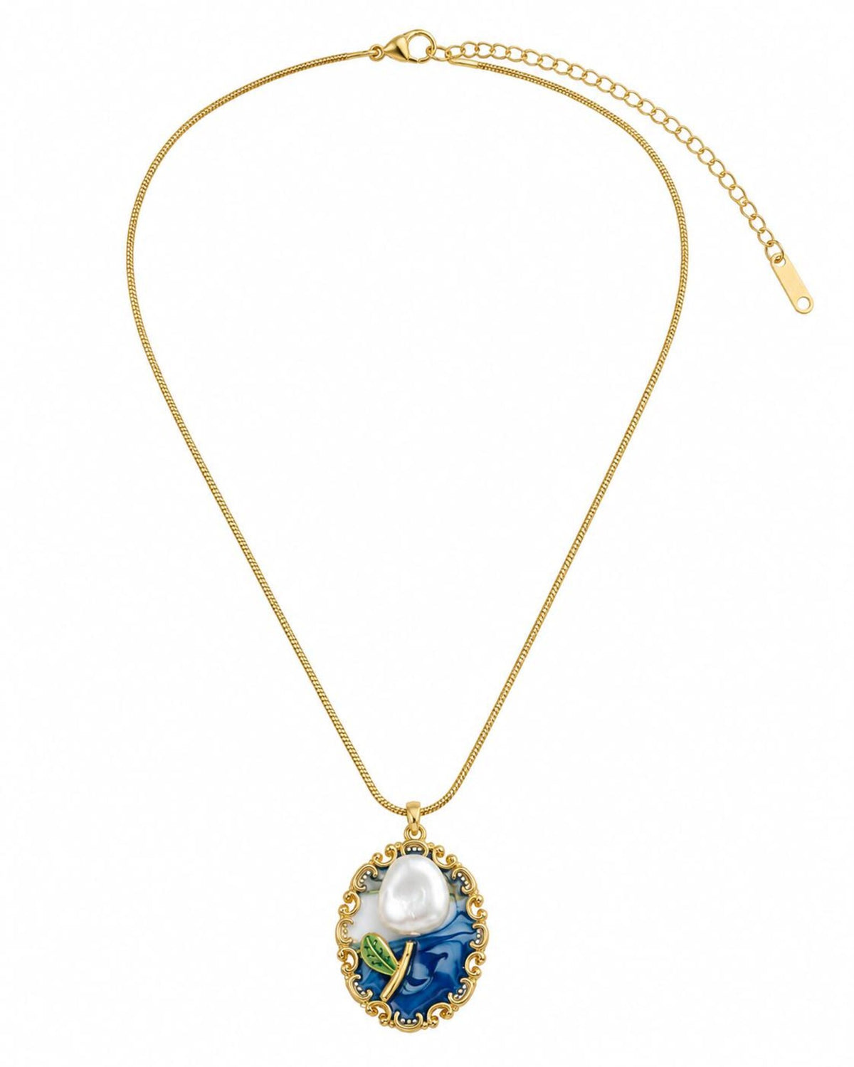 Stainless Steel Artistic Mother of Pearl Tulip Necklace