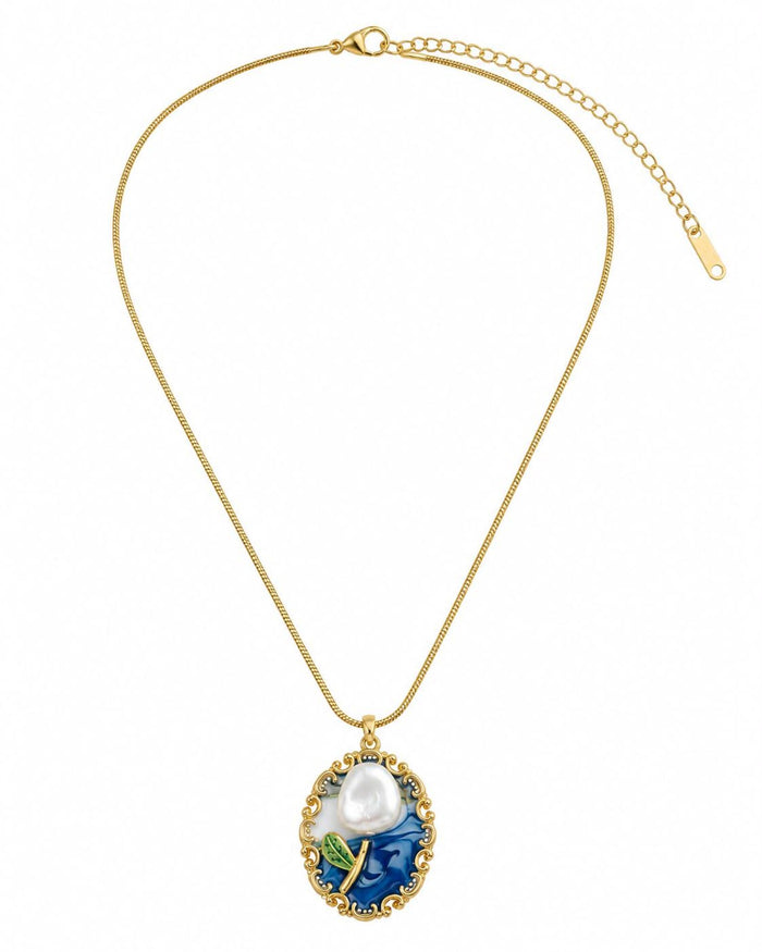 Stainless Steel Artistic Mother of Pearl Tulip Necklace