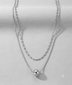 Silver Double Dorica Stainless Steel Necklace