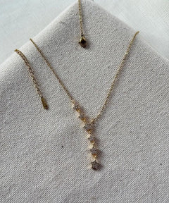 Gold Stainless Steel Sparkling Star Y Necklace