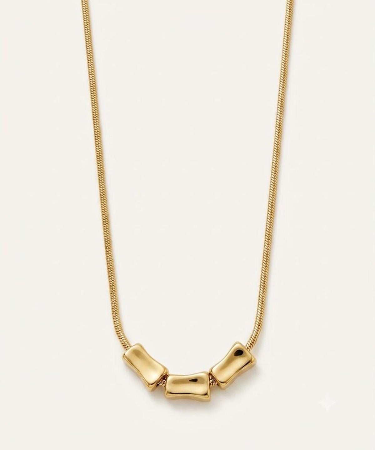 Gold Rectangle Stainless Steel Pendant Necklace