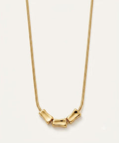 Gold Rectangle Stainless Steel Pendant Necklace
