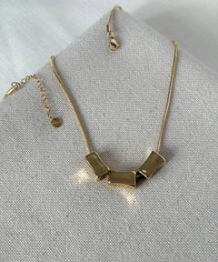 Gold Rectangle Stainless Steel Pendant Necklace